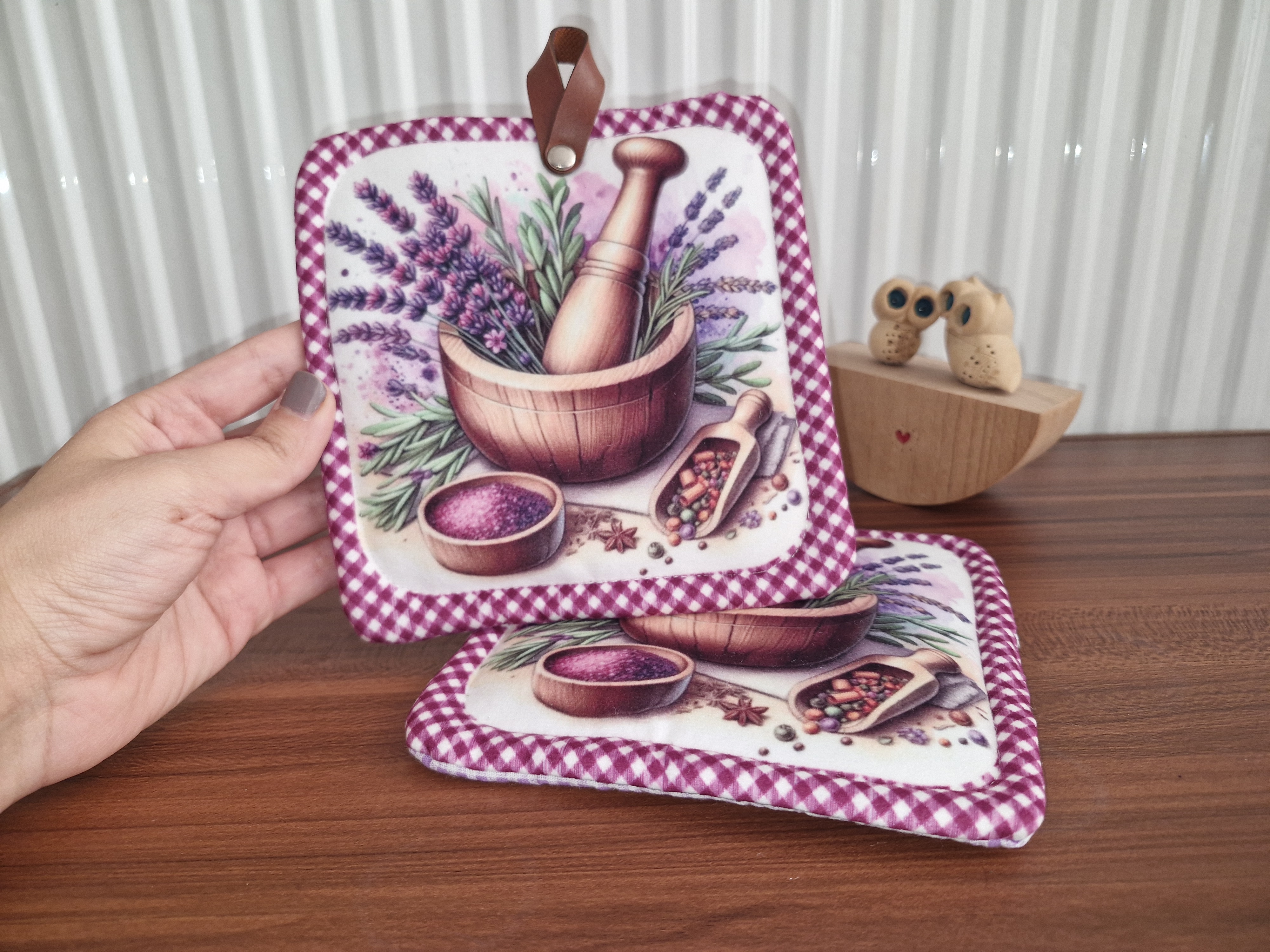 دستگیره پارچه ای آشپزخانه پنلی مخمل جفتی